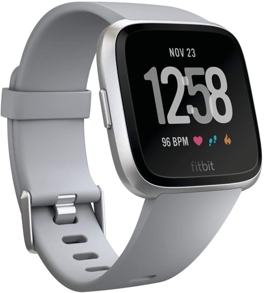 Fitbit Versa Smart Watch, Gray/Silver Aluminium, One Size (S & L Bands Included)
