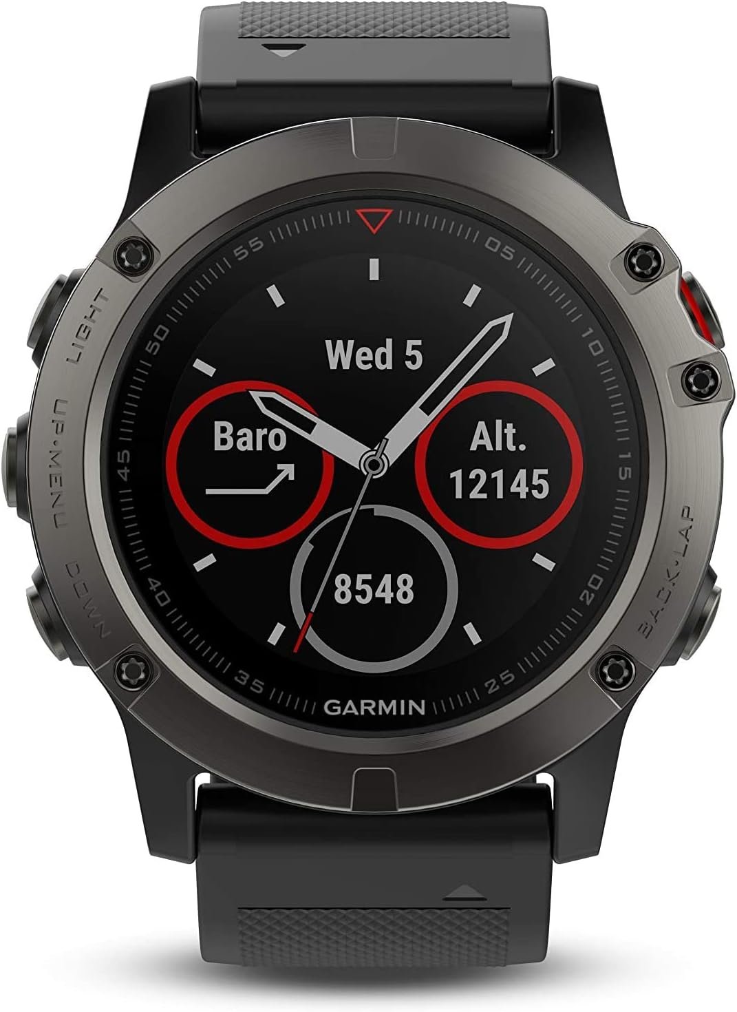 Garmin fēnix 5X, Premium and Rugged Multisport GPS Smartwatch, features Topo U.S. Mapping, Slate Gray, (Renewed)
