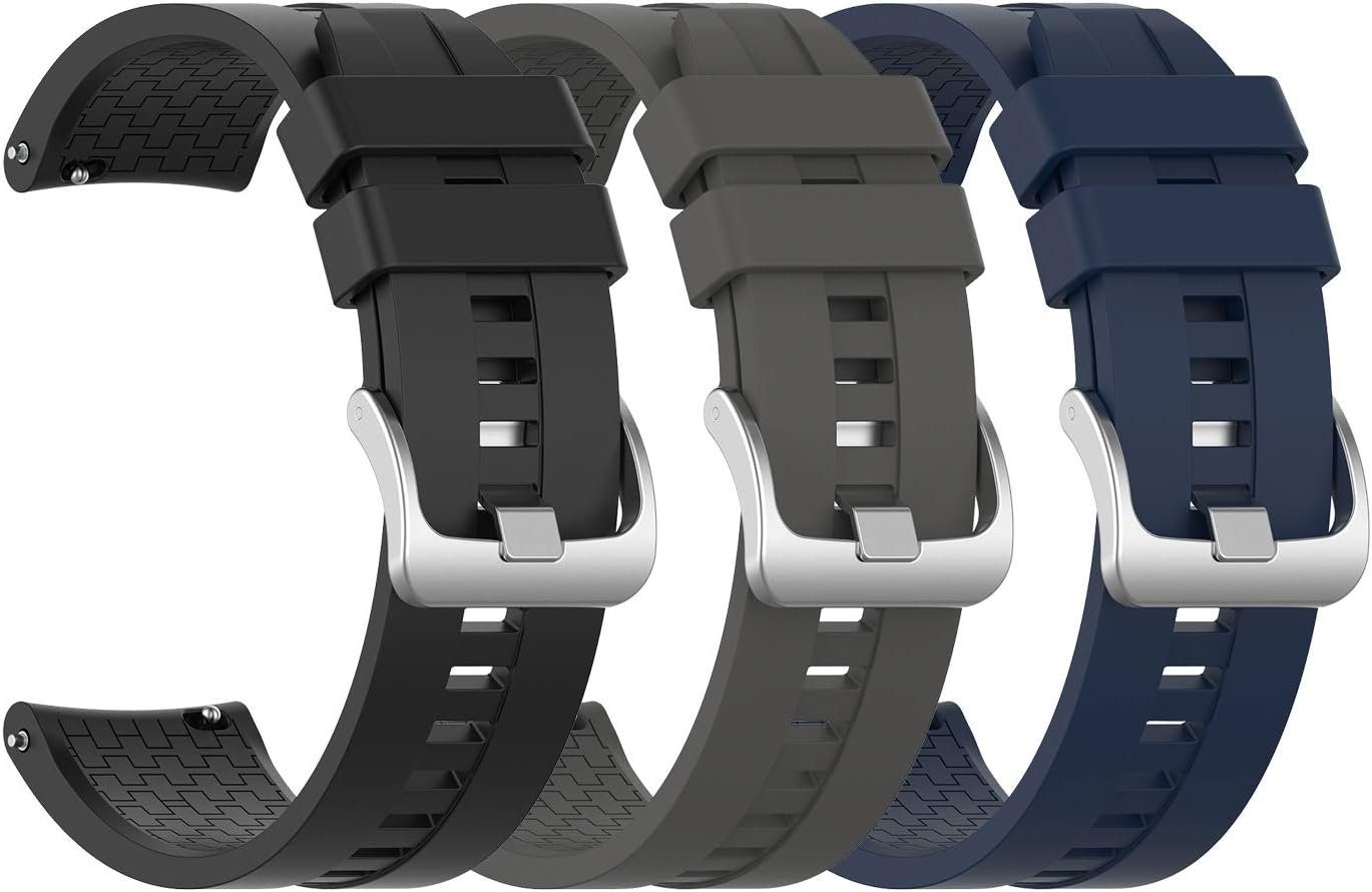 3-Pack Silicone Bands for Huawei Watch GT Classic Replacement Strap