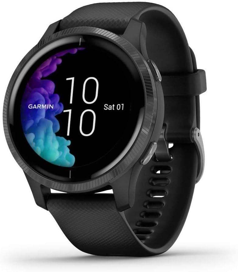 Garmin Venu, GPS Smartwatch with Bright Touchscreen Display, Features Music, Body Energy Monitoring, Animated Workouts, Pulse Ox Sensor and More, Black, 010-N2173-11 (Renewed)