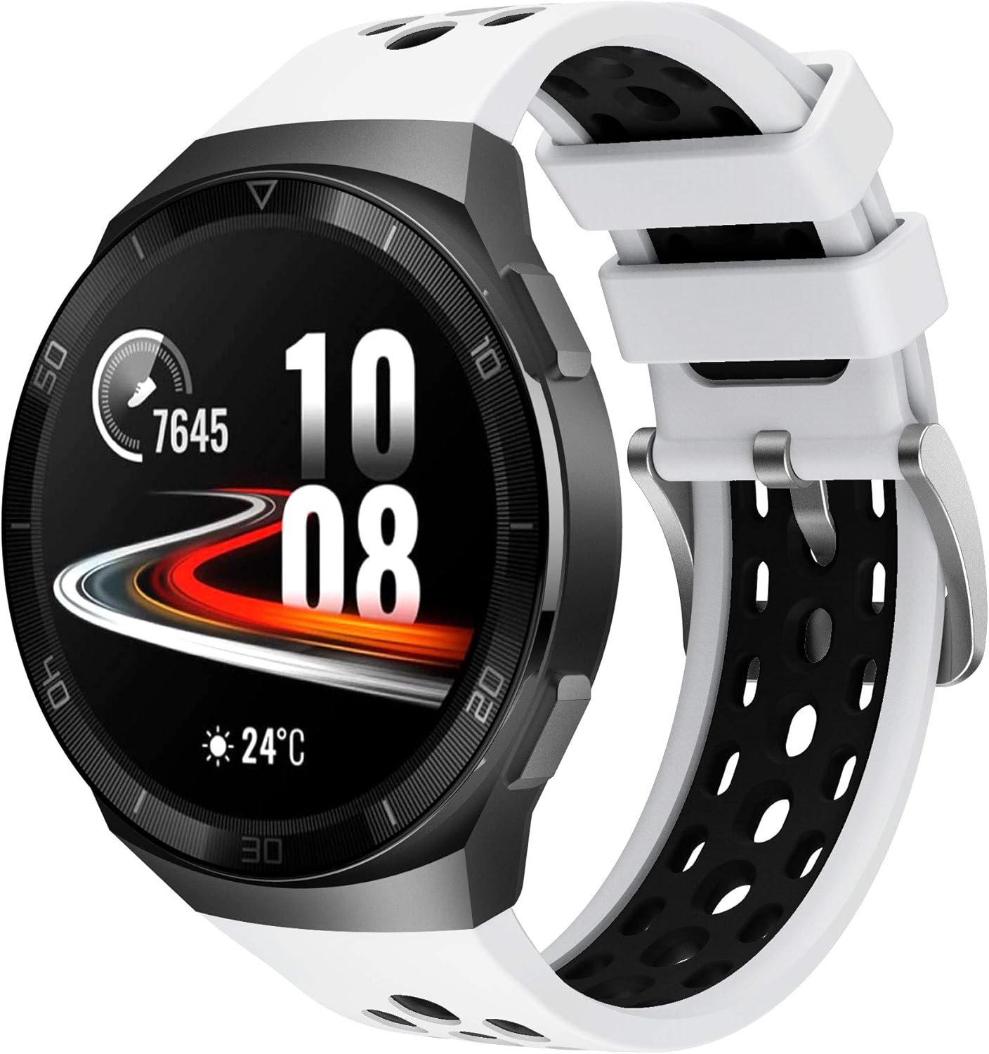 22MM Silicone Watchband Replacement Band Wristband Watch Strap Bracelet Compatible for HUAWEI Watch GT 2e Bluetooth SmartWatch