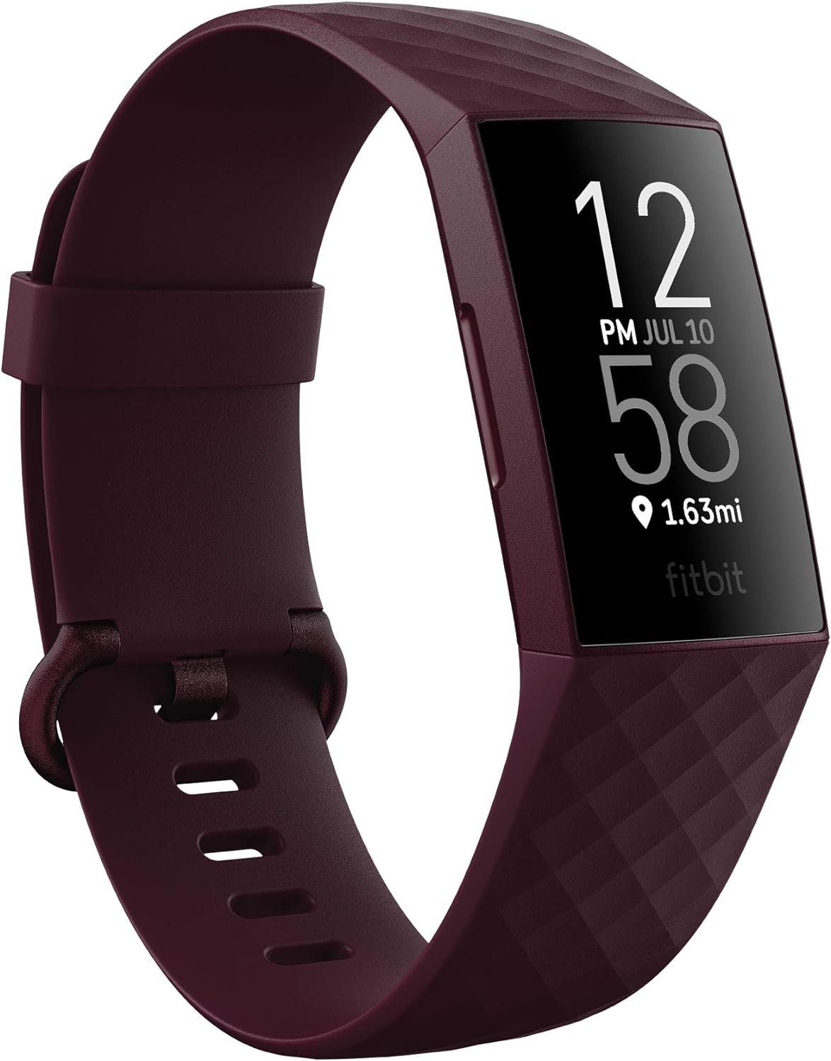 Fitbit Charge 4 Fitness and Activity Tracker with Built-in GPS, Heart Rate, Sleep & Swim Tracking, Rosewood/Rosewood, One Size (S & L Bands Included) (Renewed)