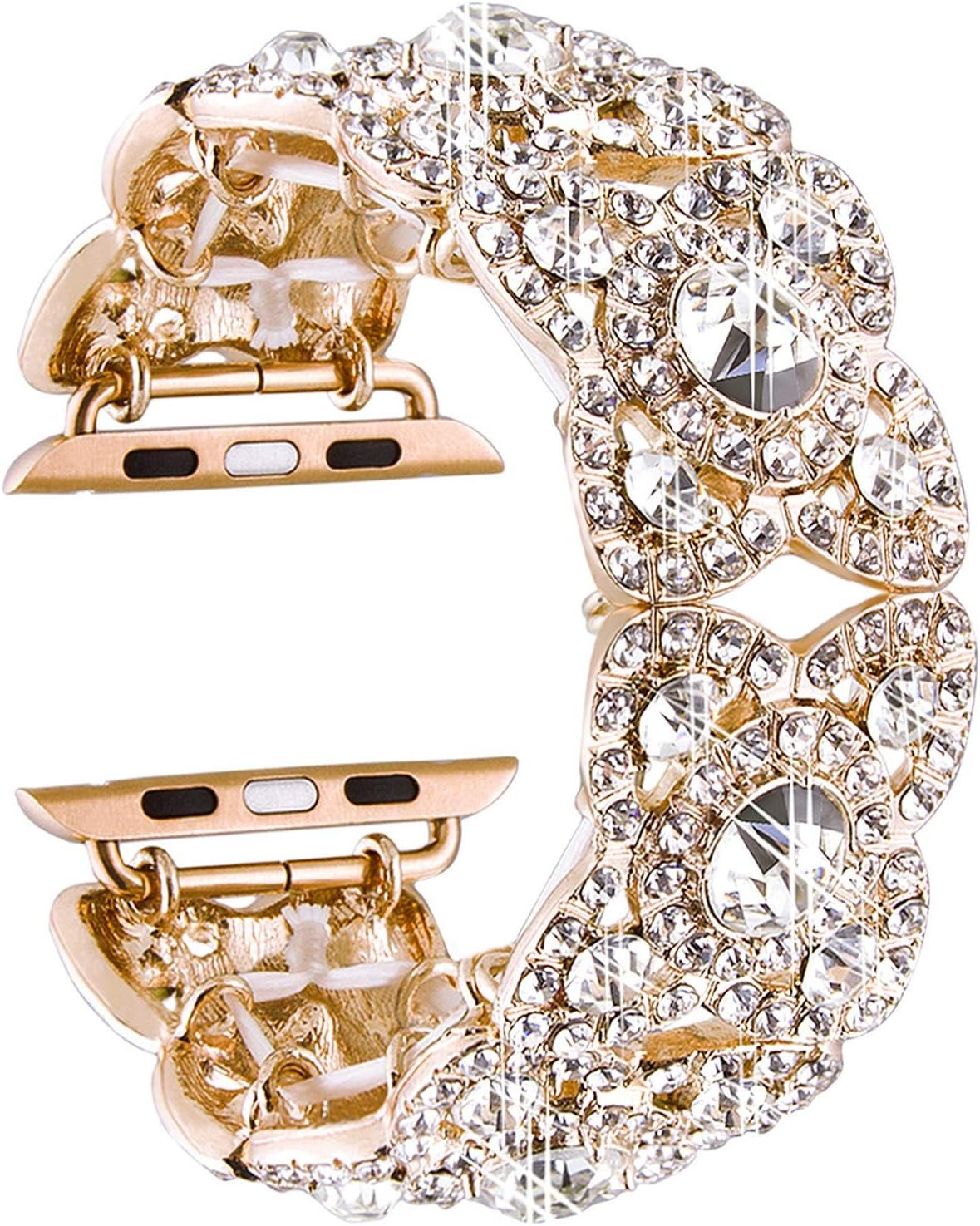 VIQIV Bling Bands for Compatible with Apple Watch 38mm 40mm 42mm 44mm 41mm 45mm 49mm Ultra Iwatch Series 9 8 7 6 5 4 3 2, Diamond Rhinestone Stainless Steel Metal Bracelet Wristband Strap for Women