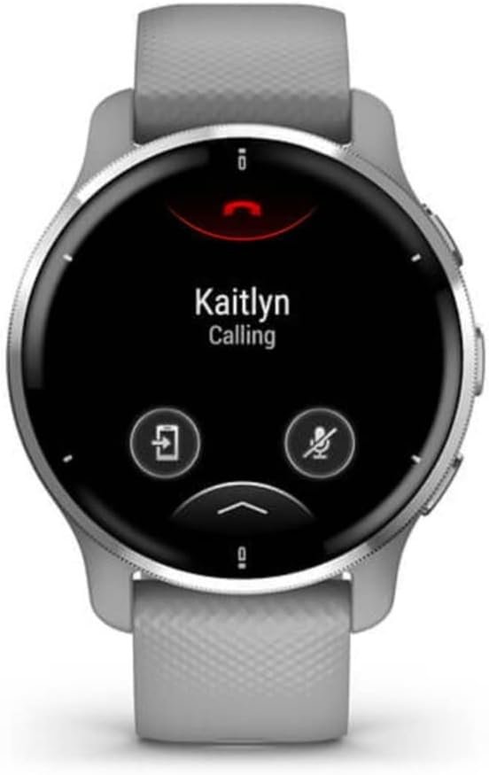 Garmin Venu 2 Plus, GPS Smartwatch with Call and Text, Advanced Health Monitoring and Fitness Features, Silver with Gray Band