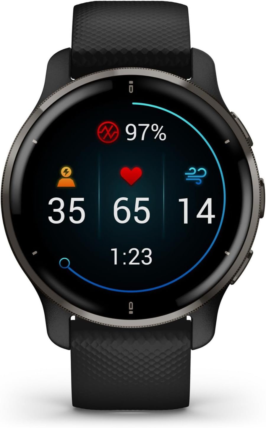 Garmin Venu 2 Plus, GPS Smartwatch with Call and Text, Advanced Health Monitoring and Fitness Features, Slate with Black Band
