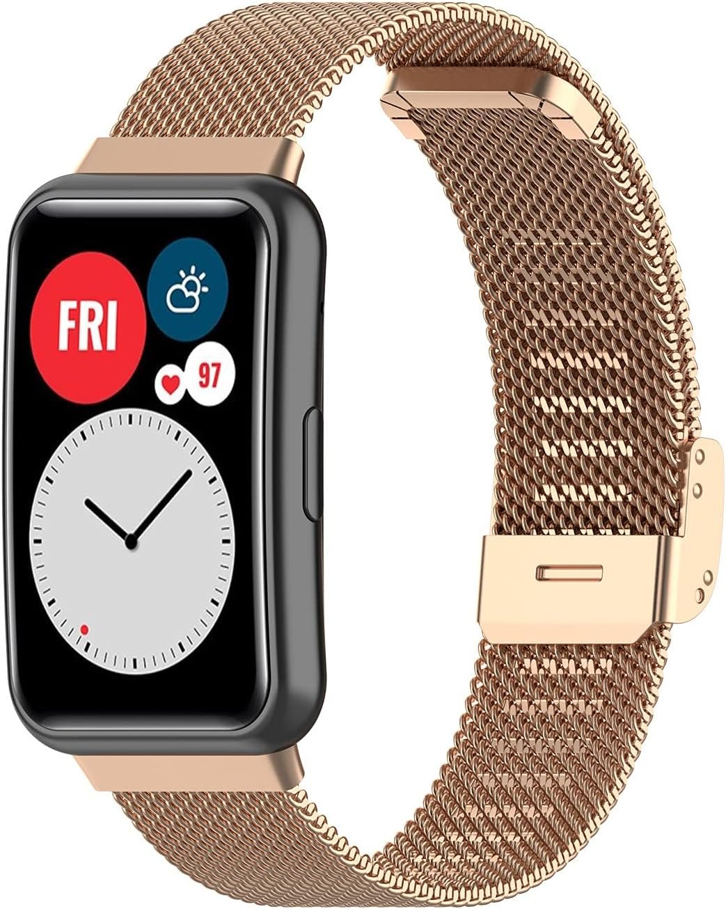 Chofit Compatible with Huawei watch fit Bands Women Men,Stainless Steel Metal Band Mesh Replacement Bracelet Wristband for Huawei watch fit Bands