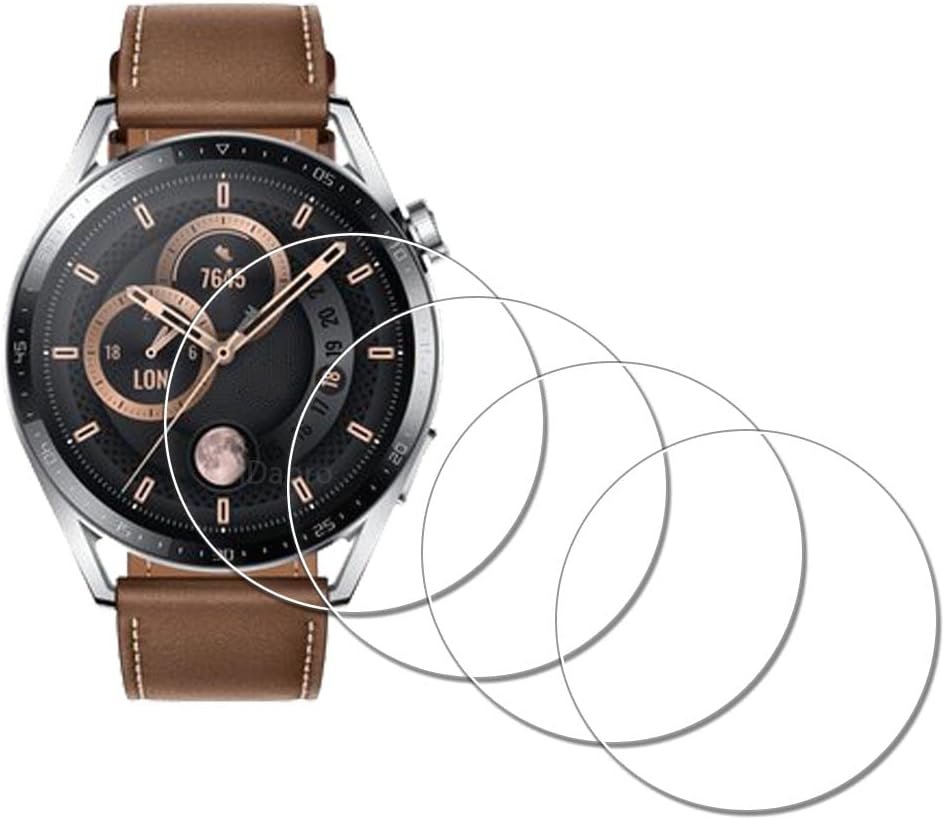 Screen Protector for HUAWEI Watch GT 3 GT3 46mm smartwatch【Not for Huawei GT 3 pro】 [4 Pack] Tempered Glass Anti-Scratch Bubble-Free Easy Installation