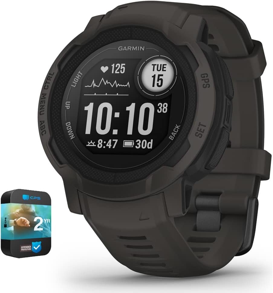 Garmin 010-02626-10 Instinct 2 GPS Smartwatch/Fitness Tracker Graphite Bundle with Premium 2YR CPS Enhanced Protection Pack