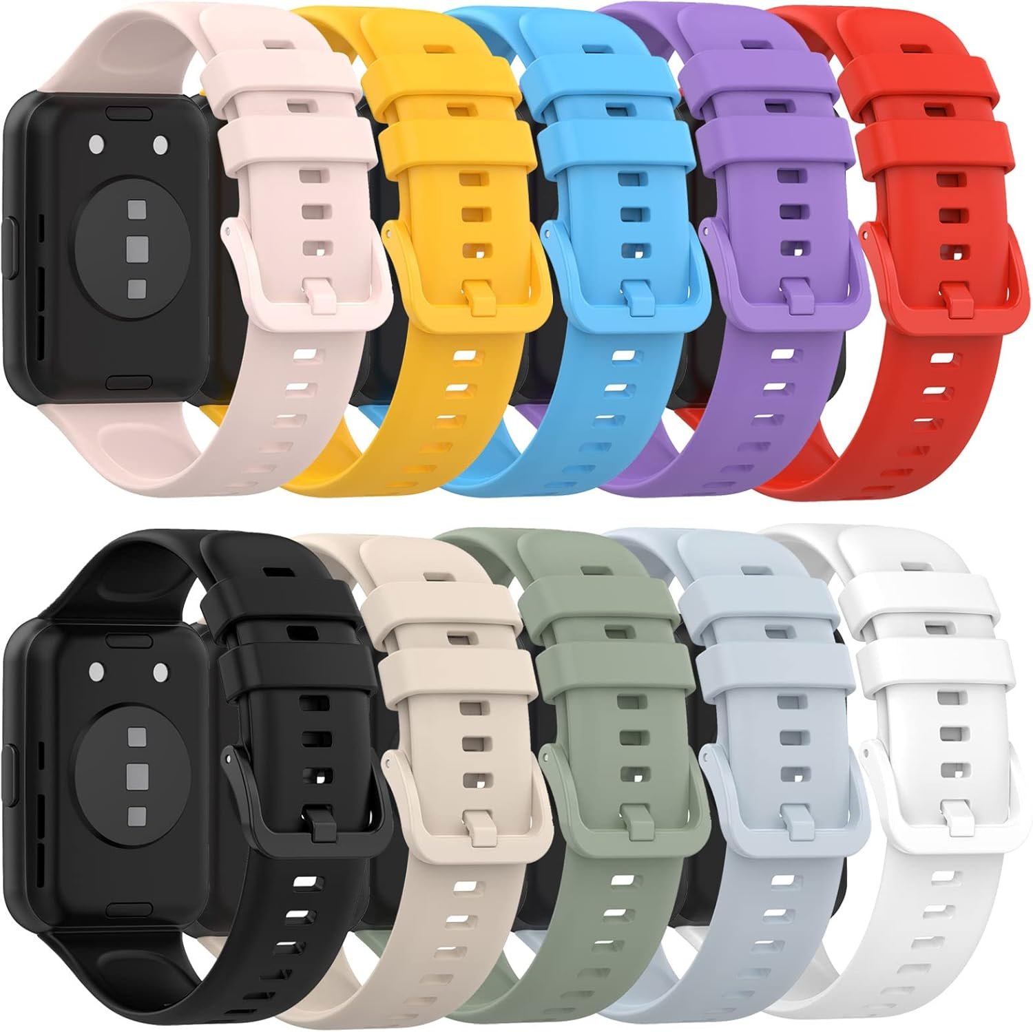 RuenTech Compatible with Huawei Watch Fit 2 Bands, Replacement Soft Silicone Sport Wristband Watch Straps for Huawei Watch Fit2 Active/Classic/Elegant Edition Smartwatch