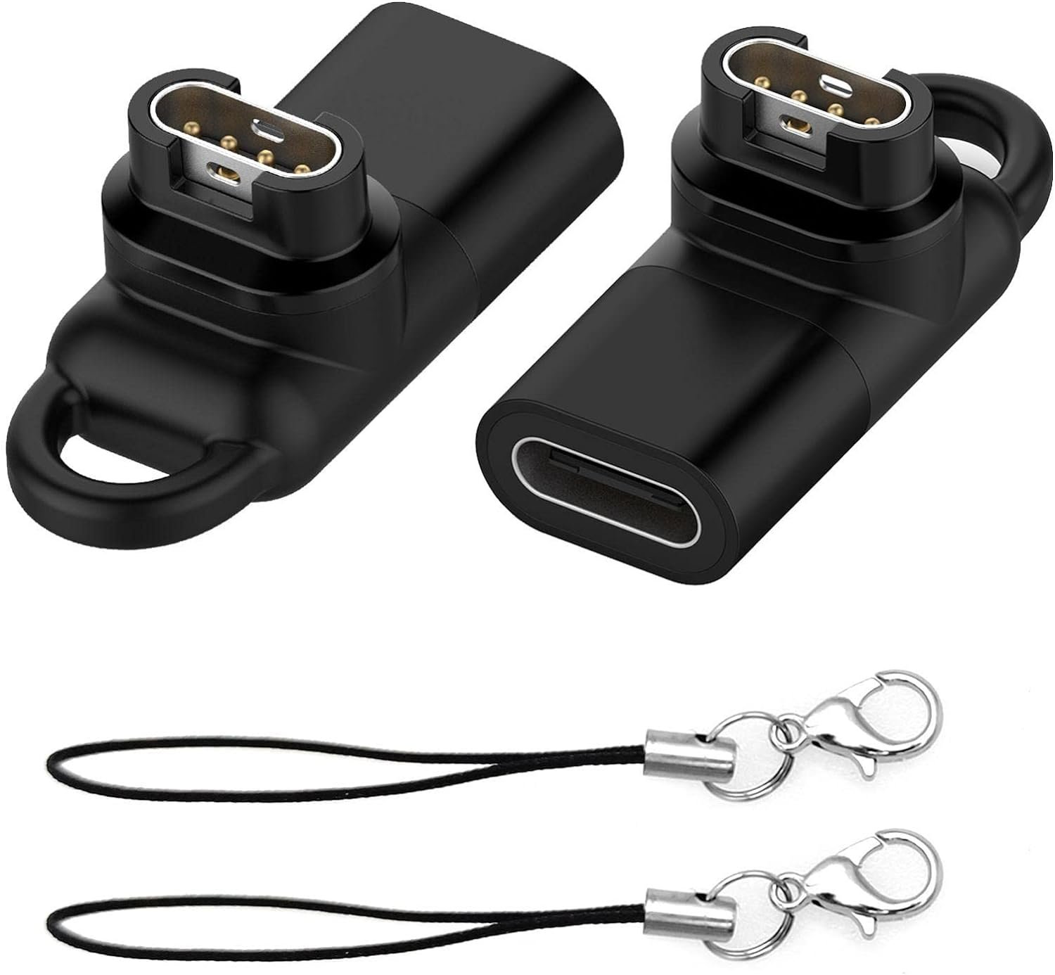 2 Pack USB-C Female to for Garmin Watch Charger Connector Male Adapter, Type C to Charging Adapter for Garmin Instinct 2 Solar/Fenix 5/6/7X/7/6X/Venu 2 Plus/EPIX/Forerunner 955 255