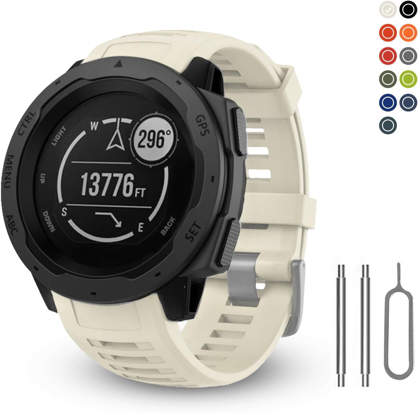 for Garmin Instinct Watch Bands Replacement, Soft Silicone Strap Compatible with Garmin Instinct 2/ Solar/Tactical