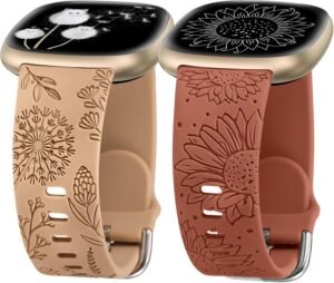 Minyee 2 Packs Floral Engraved Band Review: Stylish Fitbit Accessory