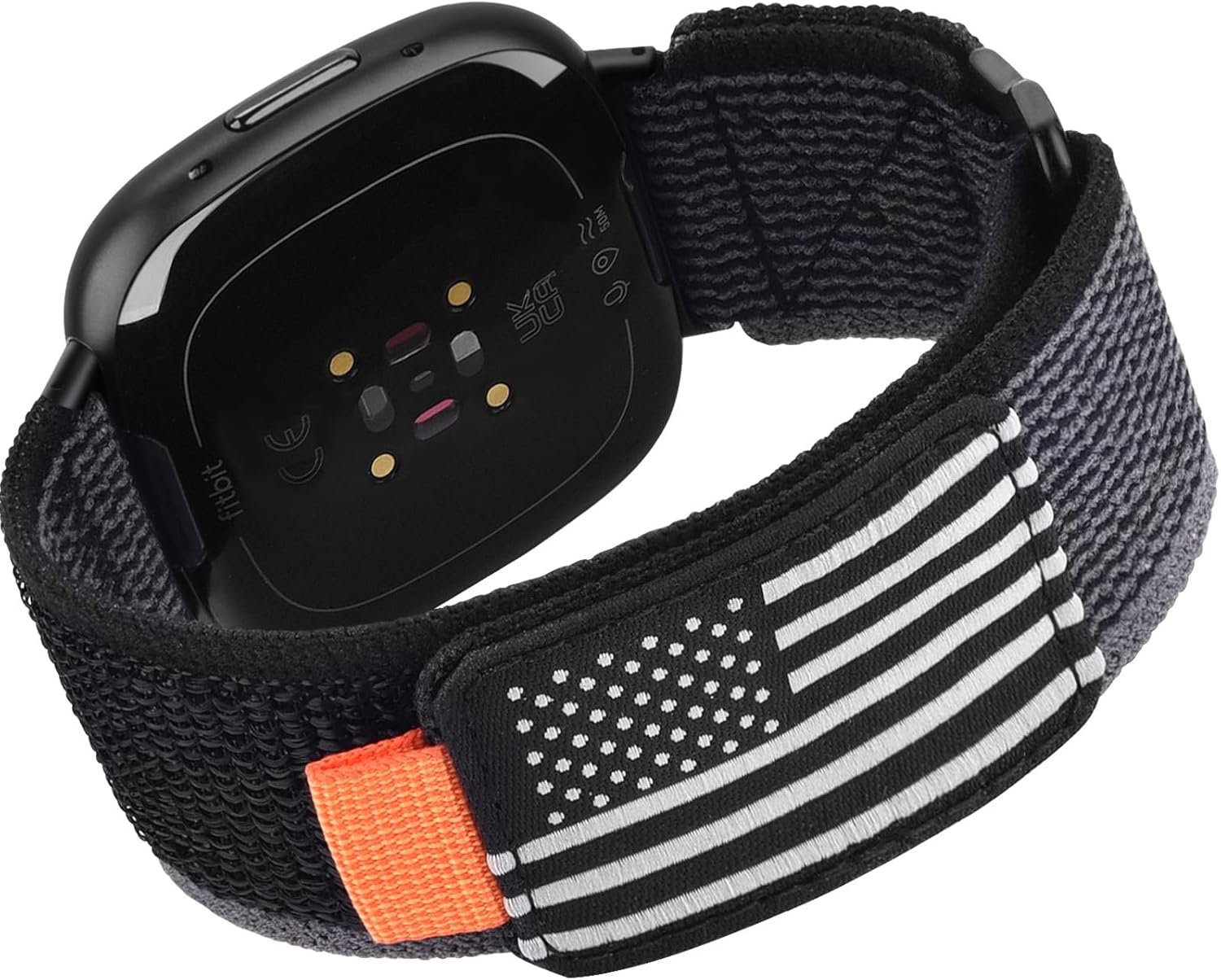 KOREDA Compatible with Fitbit Versa 3/Fitbit Versa 4/Fitbit Sense/Sense 2 Bands for Women Men, Adjustable Stretchy Elastic Braided Nylon Sport Strap for Fitbit Smartwatch