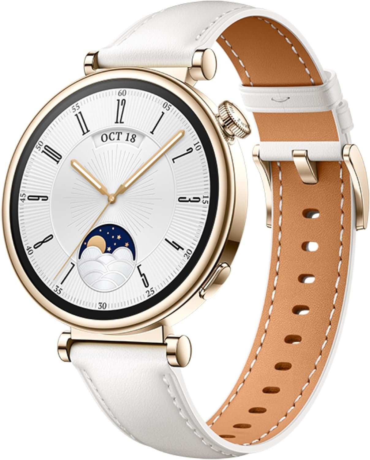 HUAWEI Watch GT 4 B19L 41mm Bluetooth Smartwatch 1.32" AMOLED Screen Leather Strap - White