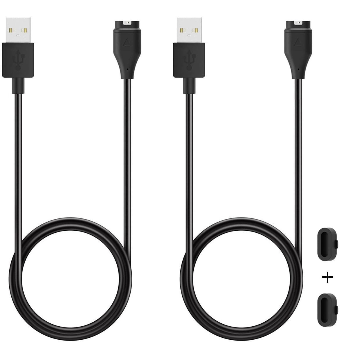 Charger for Garmin Vivoactive 5/Vivoactive 4/Vivoactive 4s/Vivoactive 3, Replacement USB Charging Cable with Black Charger Port Dust Plug Protector for Garmin Watch (2Pack)