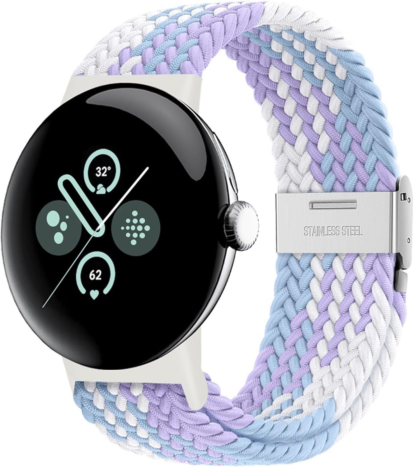 Stretchy Braided Bands Compatible with Google Pixel Watch/Pixel Watch 2, Adjustable Elastic Nylon Woven Breathable Sport Loop Straps for Google Pixel Watch 2/1 Wristbands Women Men