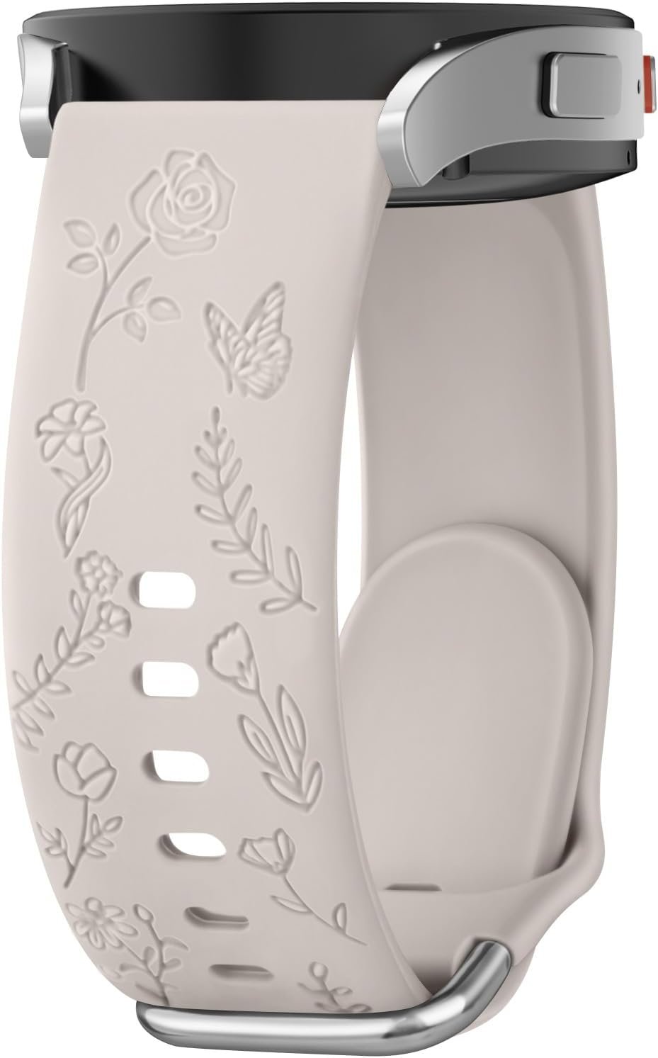 AK Flower Engraved Band for Garmin Vivoactive 5 / Vivoactive 3 Watch Band, Garmin Venu 2 Plus / Venu Sq / Venu Watch Band Women Men, Soft Replacement Strap for Garmin Vivomove Sport, Vivoactive 3 Music, Forerunner 645 / 245 Music Smart Watch