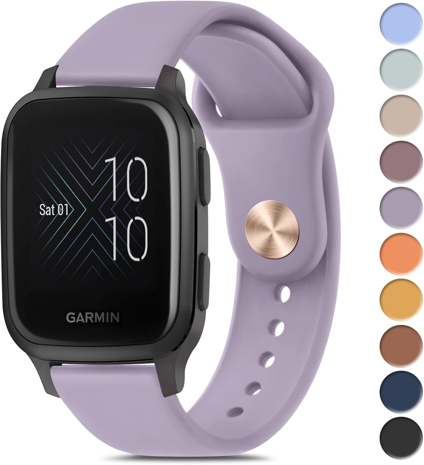 Amzpas for Garmin Venu Sq Watch Band, 20mm Quick Release Watch Bands Soft Silicone Sport Strap for Garmin Venu Sq/Venu Sq 2/Venu Sq Music/Venu Smartwatch