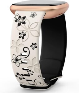 OHOTLOVE Floral Engraved Bands – Stylish Fitbit Accessories