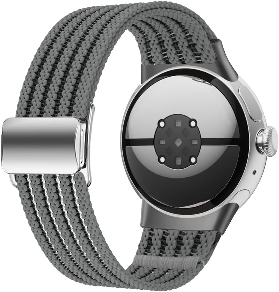 Magnetic Braided Band Compatible with Google Pixel Watch Band/Pixel Watch 2 Band - Upgraded Connector - Breathable Nylon Fishing Line Weave Sport Straps for Pixel Watch 2023/2022 Women Men