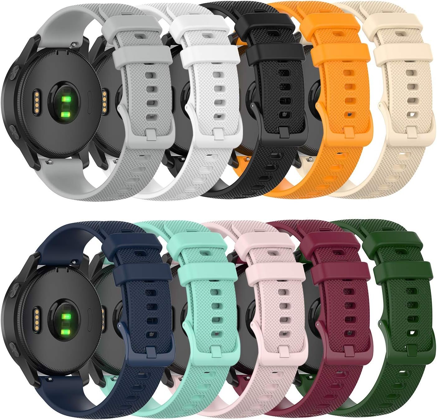 Compatible with Garmin Vivoactive 4/Venu 3/Forerunner 255 265 Bands, Silicone Strap Sport Wristband for Vivoactive 4/Venu 3/Forerunner 255 265 Watch (Not for 4s/2plus 2s 3s/255s 265s)