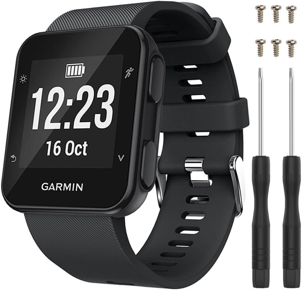 Band for Garmin Forerunner 35, Soft Silicone Replacement Watch Band Strap for Garmin Forerunner 35/Forerunner 30 Smart Watch, Fit 5.11 inches-9.05 inches (130mm-230mm) Wrist