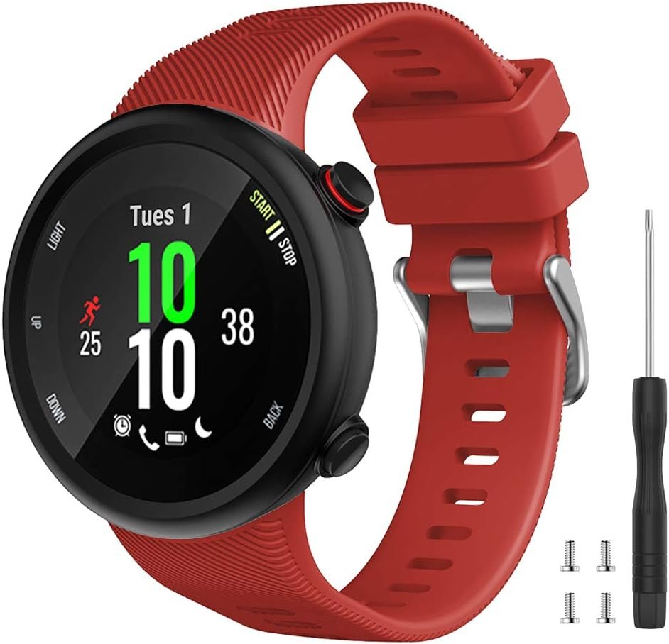 Watbro Compatible with Garmin Forerunner 45 band, Soft Silicone Sport Replacement Watch Band, Fitness Strap Bracelet Wristband for Garmin Forerunner 45 Smartwatch