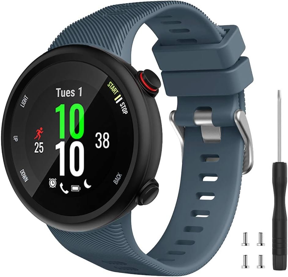 Watbro Compatible with Garmin Forerunner 45S band, Soft Silicone Sport Replacement Watch Band, Fitness Strap Bracelet Wristband for Garmin Forerunner 45S Smartwatch