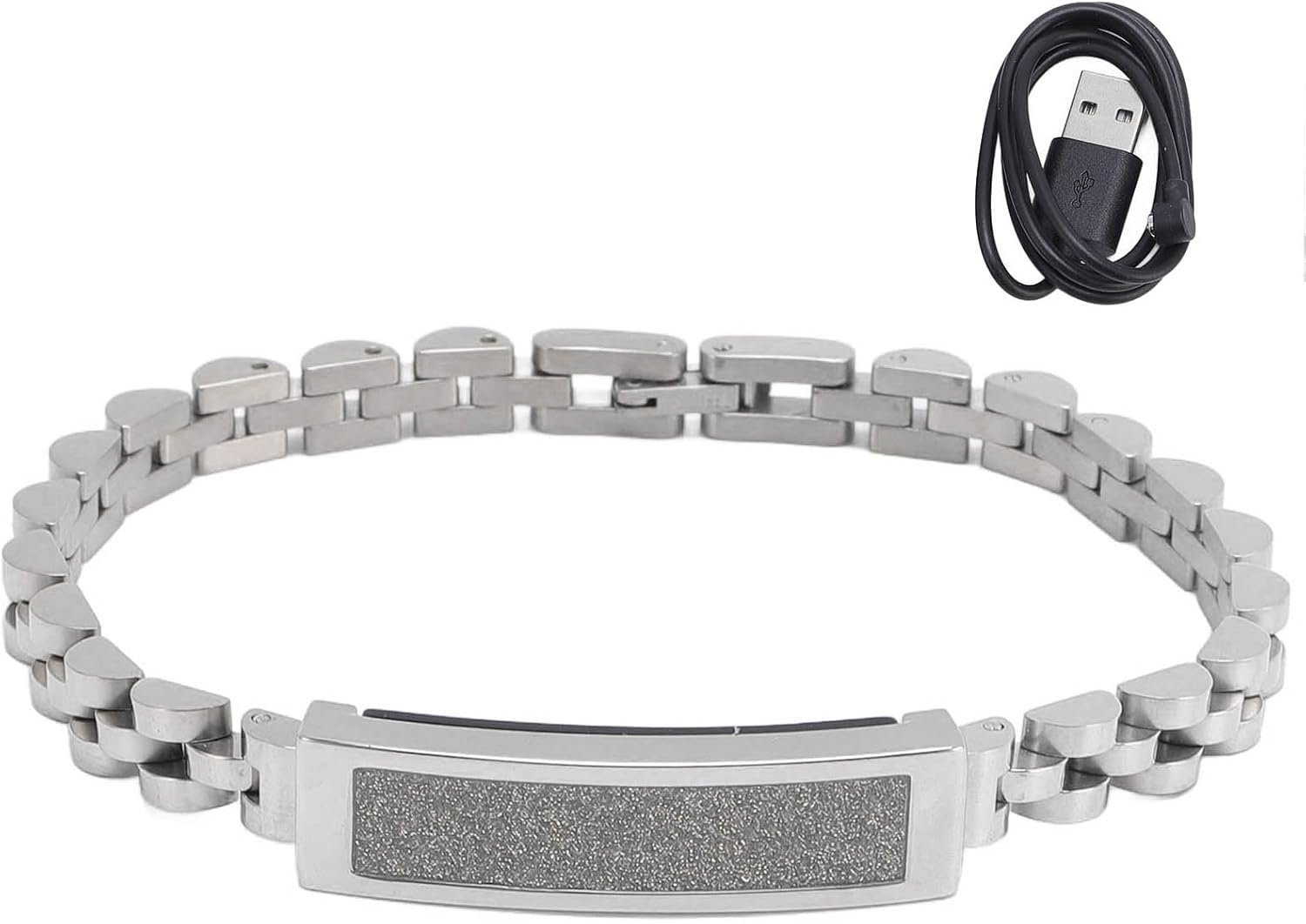 Smart Health Wristband, Zinc Alloy Bluetooth IP68 Health Fitness Tracker Screenless Smart Bracelet Step Counter for Sleep Sports Tracking