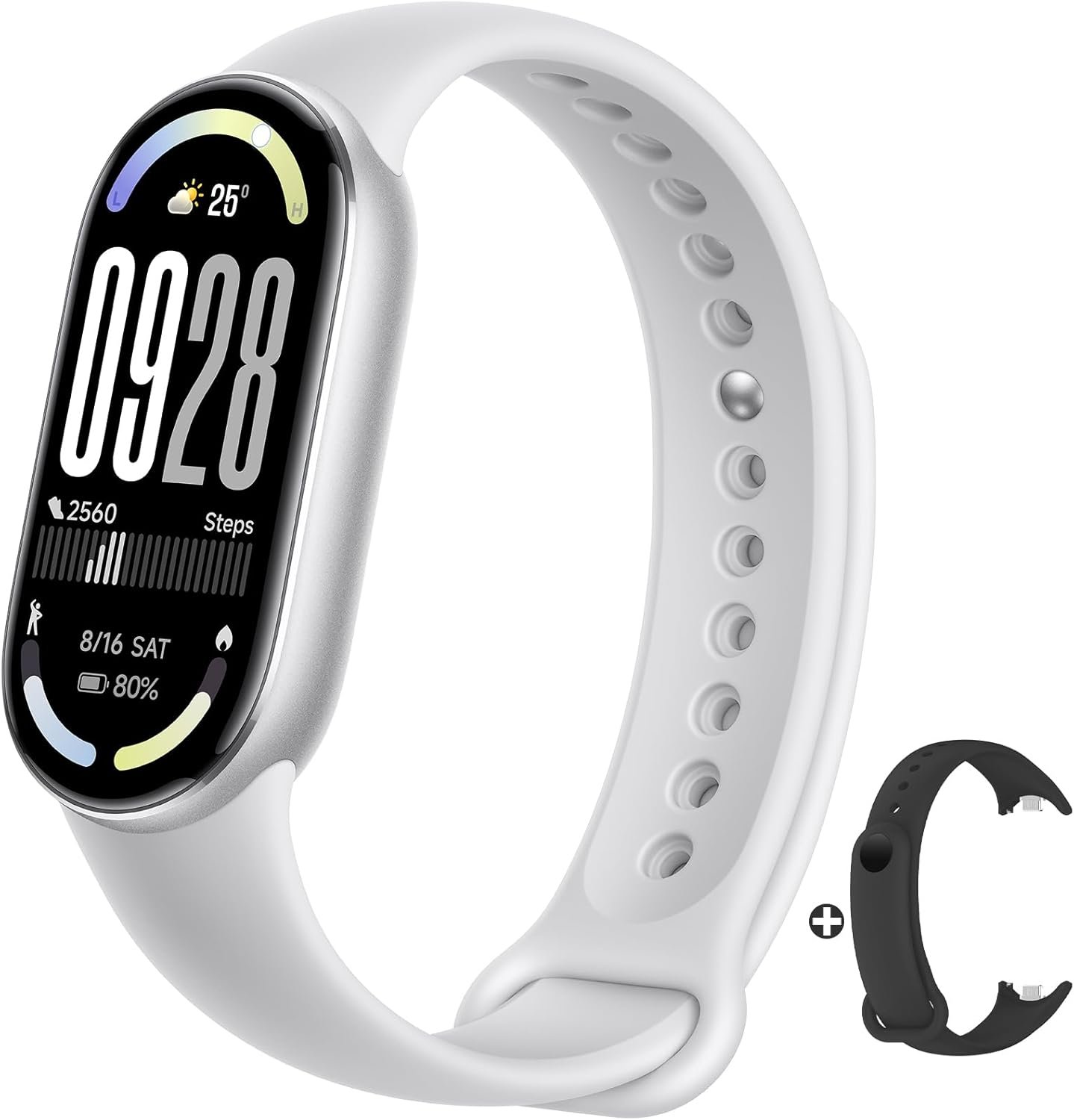 XIAOMI Mi Smart Band 10 (2025) - 1.72" AMOLED Display | 21 Days Battery Life | Touchscreen, Multi-Sport Tracker, Activity Tracker, Heart Rate Monitor | BT5.4 - Glacier Silver