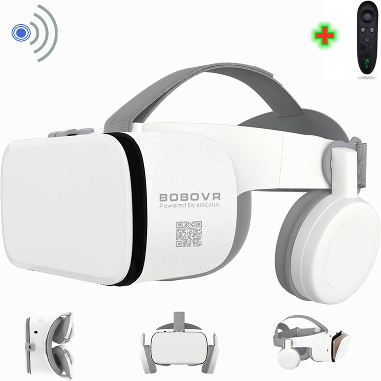 VR Headset for iPhone & Android Phones with Wireless Headphones, Virtual Reality Goggles Set for 4.5"-6.5" Phones，3D VR Glasses for IMAX Movies &VR Games