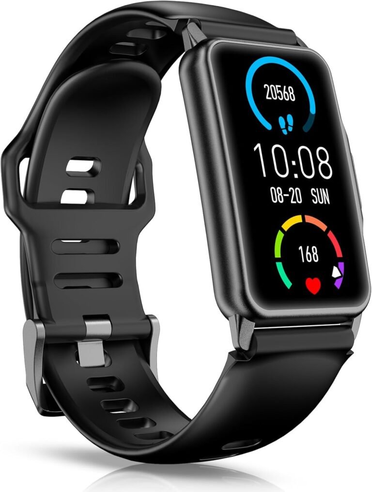 Smart Watch Fitness Tracker with 24/7 Heart Rate, Blood Oxygen, Blood Pressure Monitoring for Android and iOS
