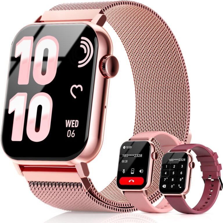 Smart Watch with Bluetooth Call & AI Voice: 1.85″ HD Fitness Tracker for 2026