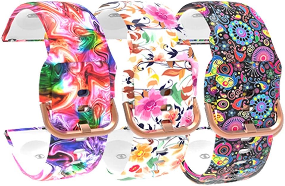 RuenTech 3-Pack Bands Compatible with Fitpolo IDW28 IDW208P GTX12 IDW13 Smart Watch Bands, Adjustable Printed Silicone Wristband Soft Straps for Fitpolo Smart Watch Band 22mm