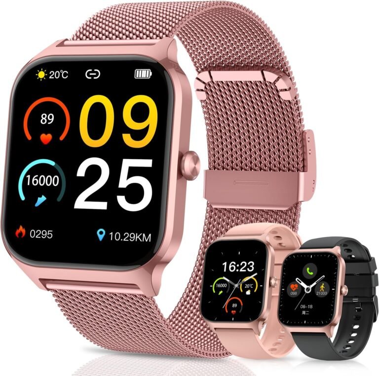 Rose Gold Smart Watch for Women: Fitness Tracker with Heart Rate Monitor and 112 Sport Modes