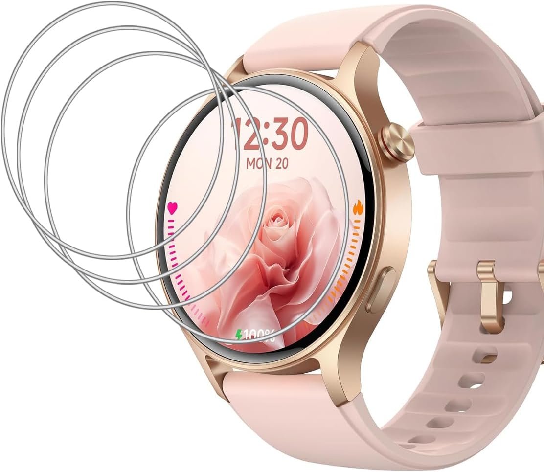 Screen Protector For Fitpolo Smart Watch AR-01 1.3" (4 Pack) 9H Tempered Glass Film, Compatible With Fitpolo AR-01 1.3" Smart Watches for Women Men Screen Protector