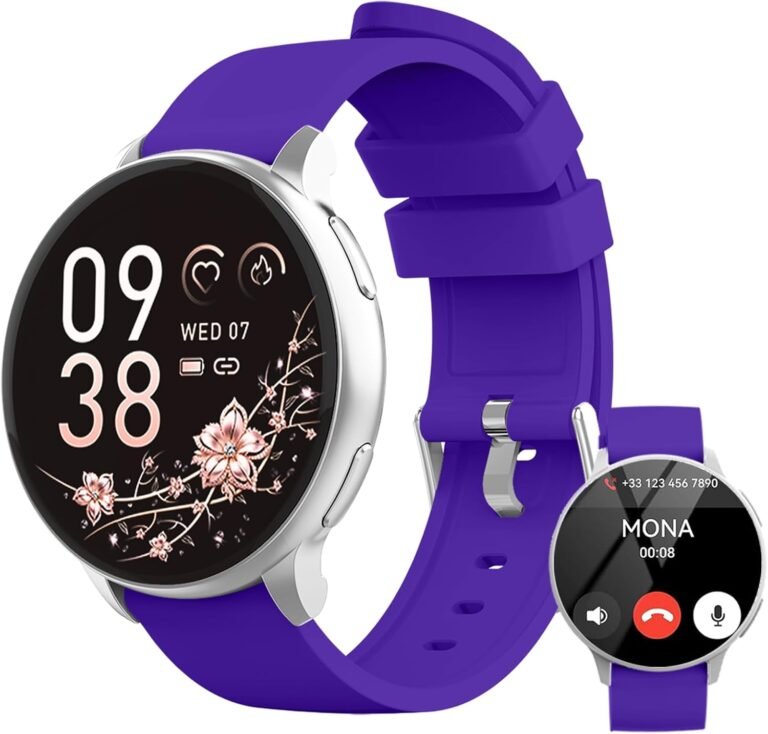 Smart Watch for Men Women Fitness Tracker with 100+ Sport Modes, Activity Trackers for iOS/Android Waterproof/Heart Rate/Sleep/Steps Monitor (Silver+Purple)
