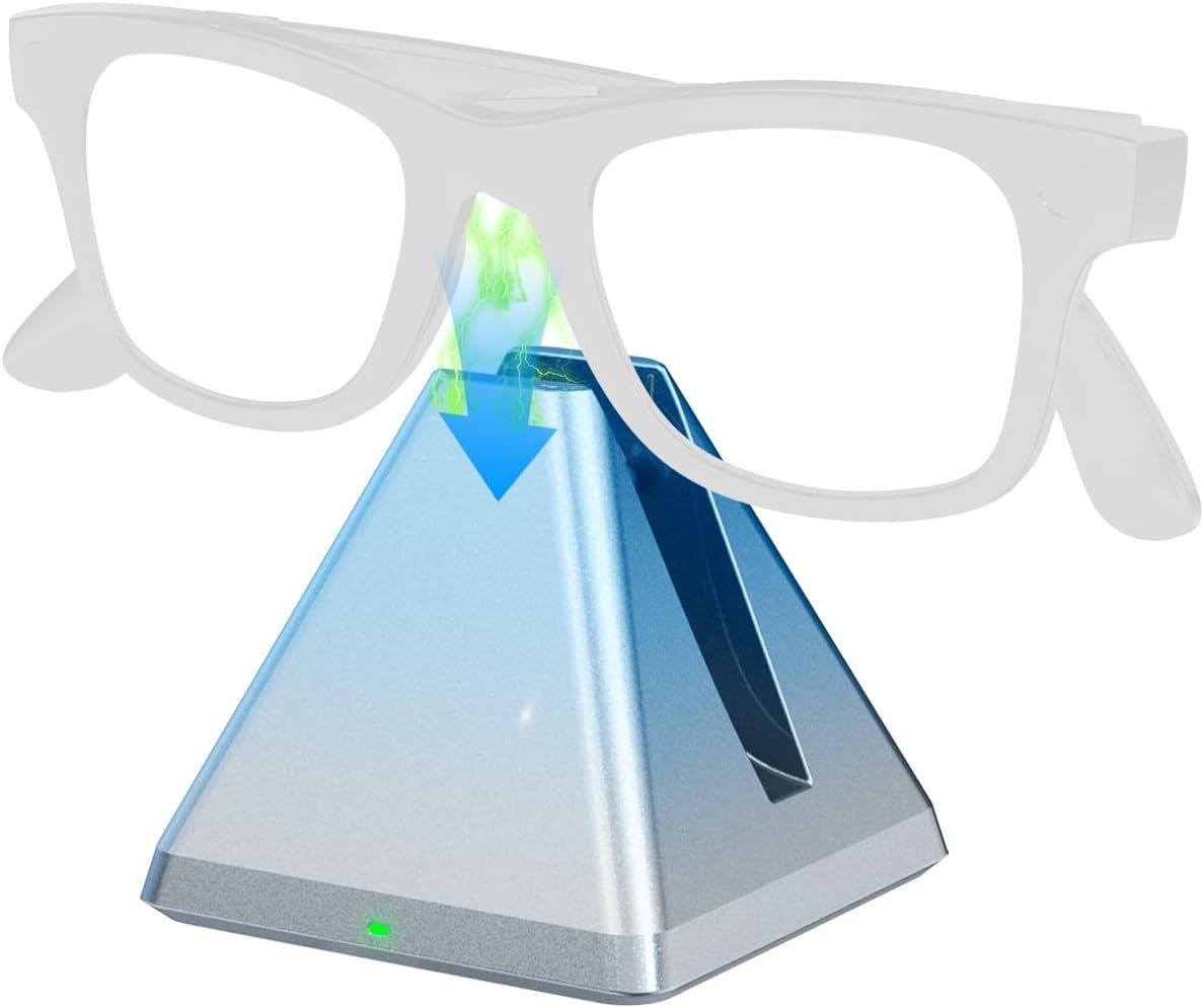 Charging Dock Compatible with RayBan Meta Smart Glasses & Oakley Meta – LED Indicator, Safety Chip & Stable Base – Works as Charging Stand, Essential Accessories for Wayfarer, Headliner, Skyler