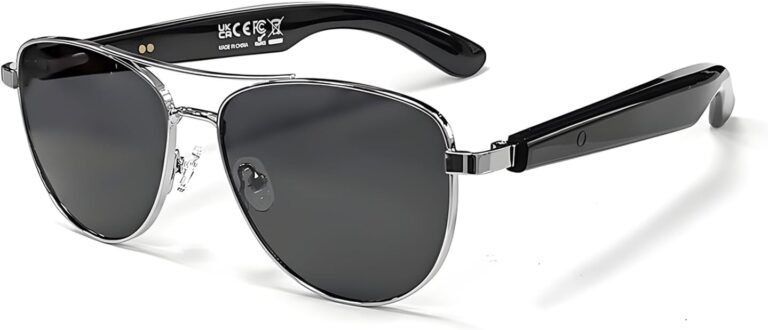 Smart Glasses Aviator Sunglasses with Bluetooth Audio and Voice Assistant for Outdoor Use