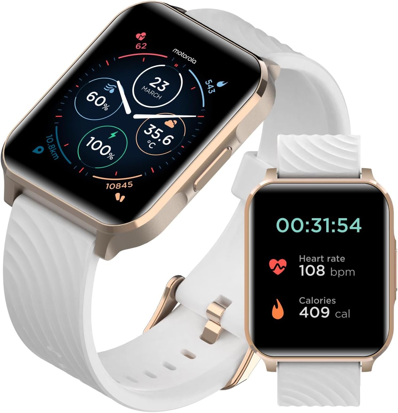 Motorola Moto Watch 70 - Health and Fitness Bluetooth Smartwatch for Every Day Wear, Advanced Health Features, Up to 10 Days Battery Life - Compatible with Android and iOS - Rose Gold