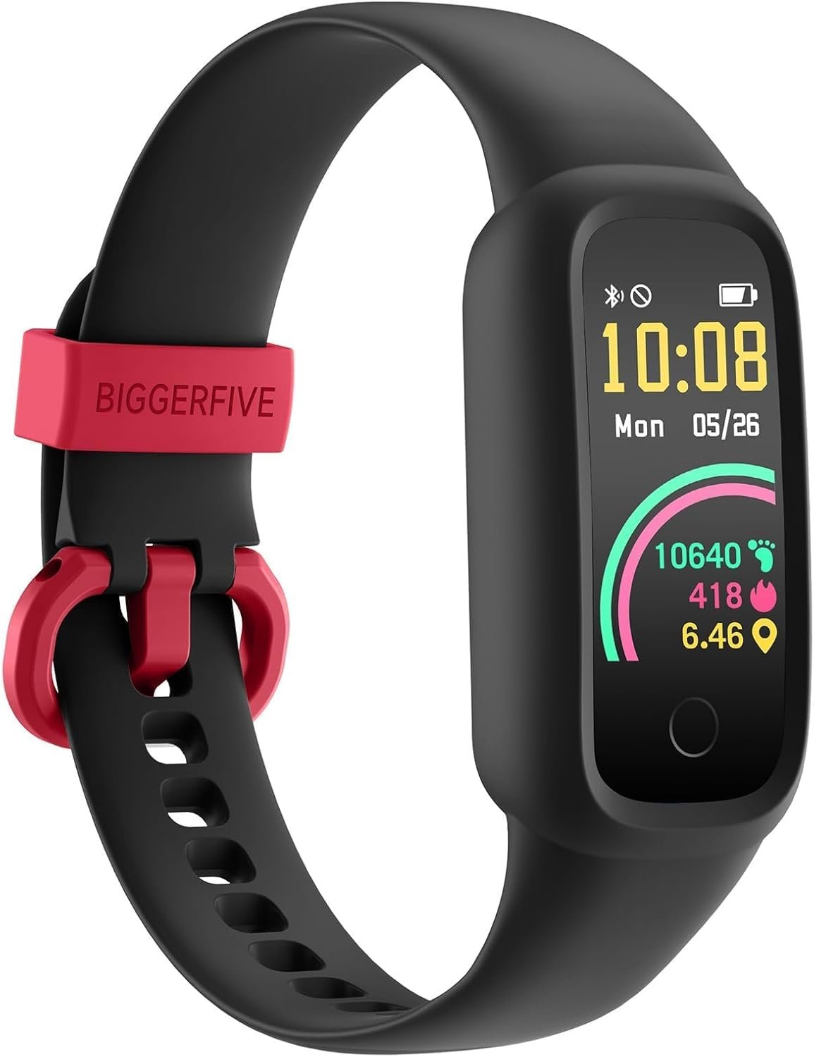 BIGGERFIVE Vigor 2 L Kids Fitness Tracker Watch for Boys Girls Ages 5-15, Activity Tracker, Heart Rate Sleep Monitor, IP68 Waterproof, Pedometer, Calorie Step Counter Watch, Black