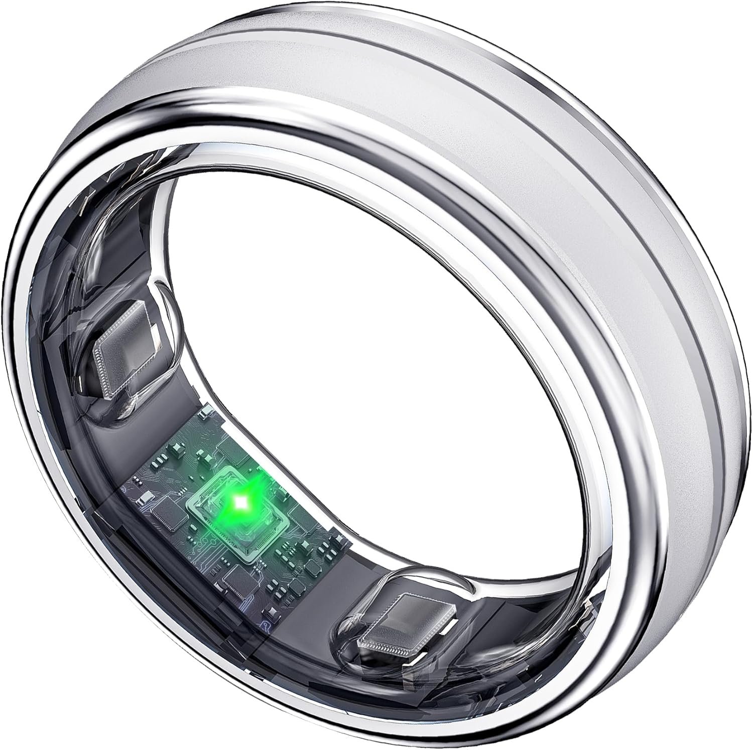 SEEKZERO Smart Ring for Women Men, Minimalist Health Ring with Heart Rate, Step Counting, Calories, 5ATM Waterproof Smart Rings for iPhone and Android, No Subscription(Silver 12)