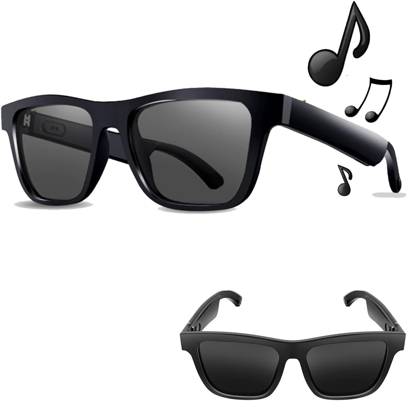 Smart Audio Bluetooth Glasses with Voice Assistant, Lightweight UV Protection Sunglasses with Dual Speakers, Remote Shooting, Music, Hands-Free Calling Outdoor Glasses, for Men and Women