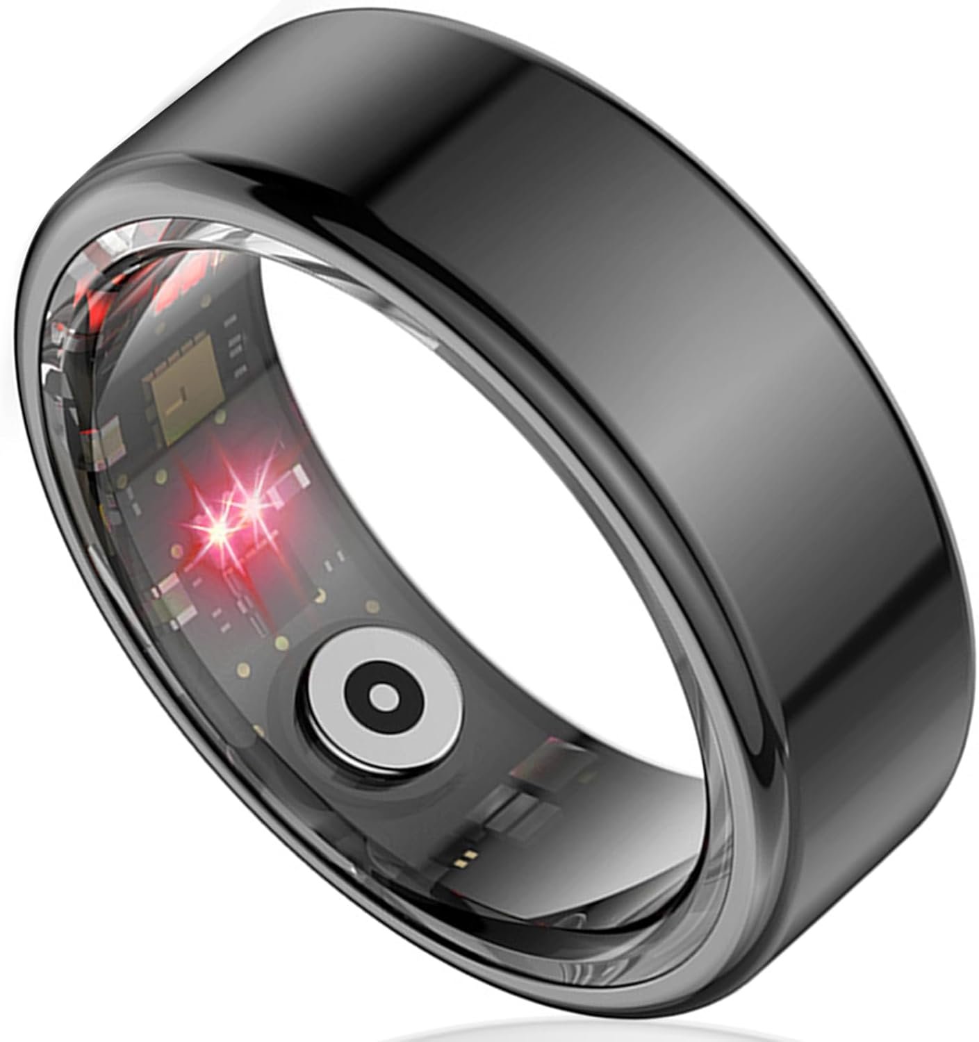 Smart Ring Health Tracker for Women Men, Sleep Tracker with Heart Rate and Blood Oxygen, Fitness Ring for Activity Monitoring, 15 Days Battery, No Subscription, Titanium Alloy (Black, #11)