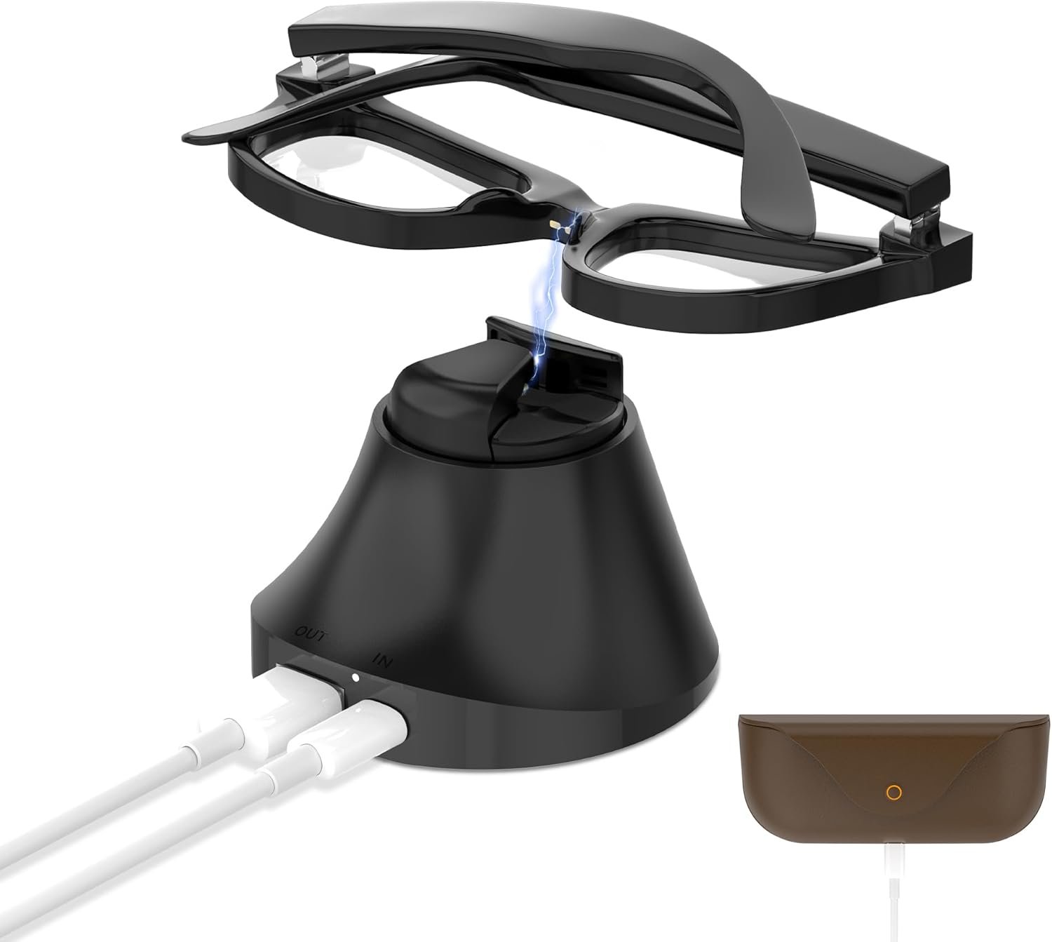 RCstyle HiBloks Magnetic Charging Station for Ray-Ban Meta Wayfarer/Skyler Gen 2 Smart Glasses Accessories, Fast Charging Dock with LED Indicator Compatible with RayBan Meta Gen 2 & Glasses Case