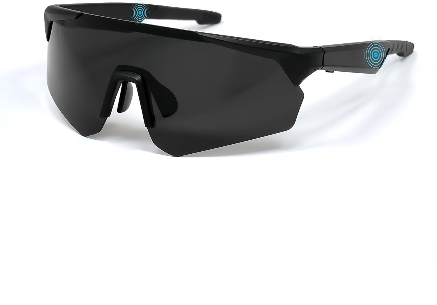 Smart Cycling Glasses for Men & Women – Bluetooth Sunglasses with UV400 Protection, Open-Ear Speakers, Built-in Mic – Sports Running, Cycling, Outdoor Glasses 02 black frame gray lens