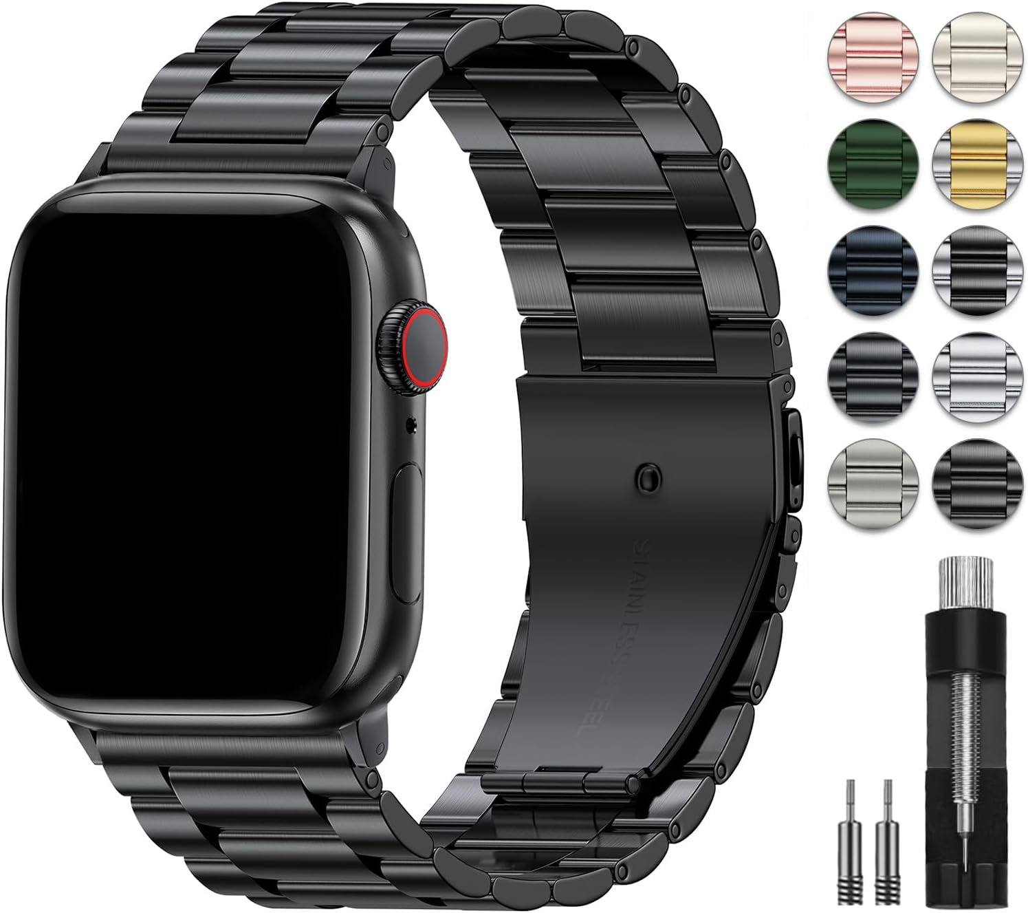 EPULY Metal Band Compatible with Apple Watch Bands for Men 49mm 46mm 45mm 44mm 42mm 41mm 40mm 38mm, Business Stainless Steel Strap for iWatch Bands Series 11 10 9 8 7 6 5 4 3 2 1, SE3 2 1, Ultra3 2 1
