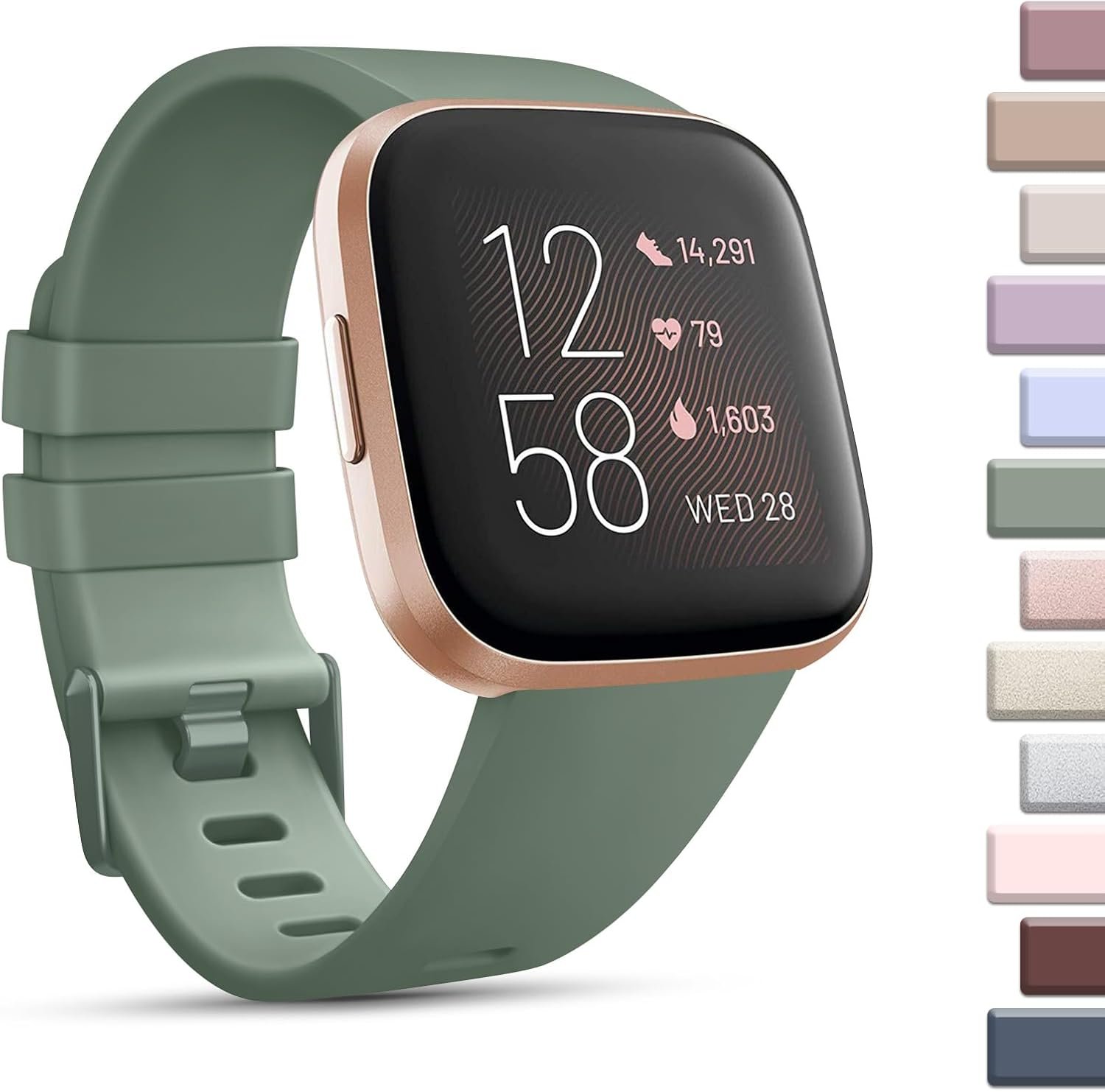 AK Sports Bands Compatible for Fitbit Versa 2, Soft Elastomer Multi-colors Replacement Wristbands for Fitbit Smart Watch