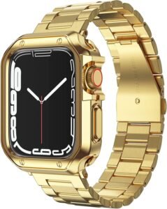 Compatible with Apple Watch Band and Review: Gold Stainless Steel Smart-Watch Link Bracelet Review